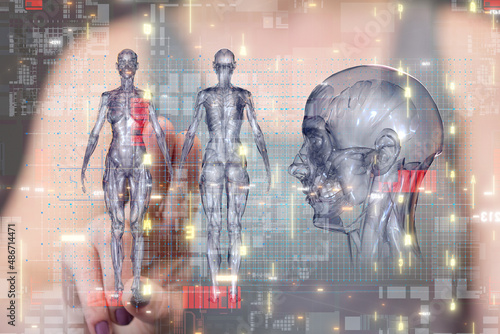 digital medical futuristic interface 3D rendering © vegefox.com