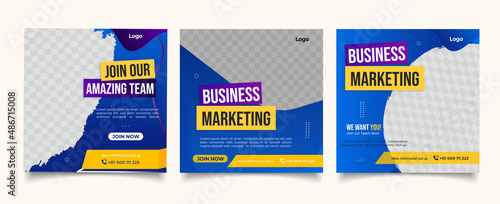 Digital business marketing banner for social media post template	