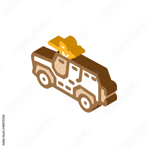 military vehicle isometric icon vector. military vehicle sign. isolated symbol illustration