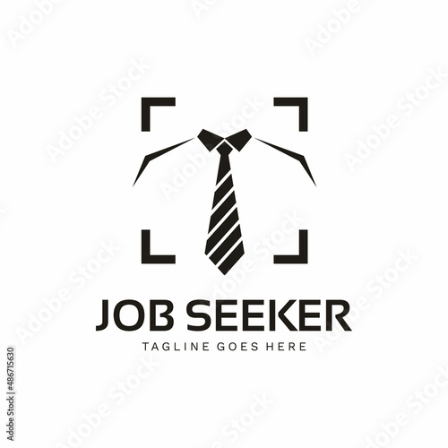 job seeker vacancy logo design with a tie, Vector illustrations.