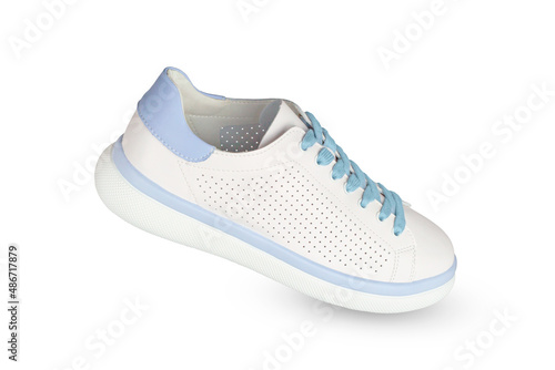 Sports stylish shoes isolated on white background.