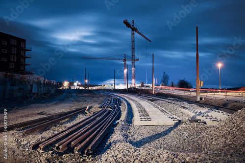 Photo Construction site of railroad track