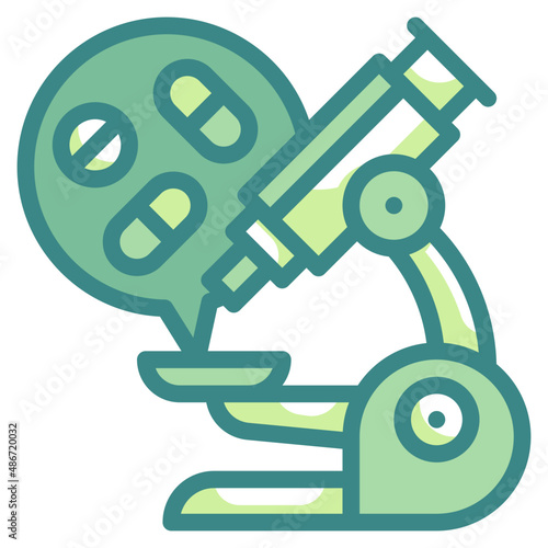 microscope blue line icon