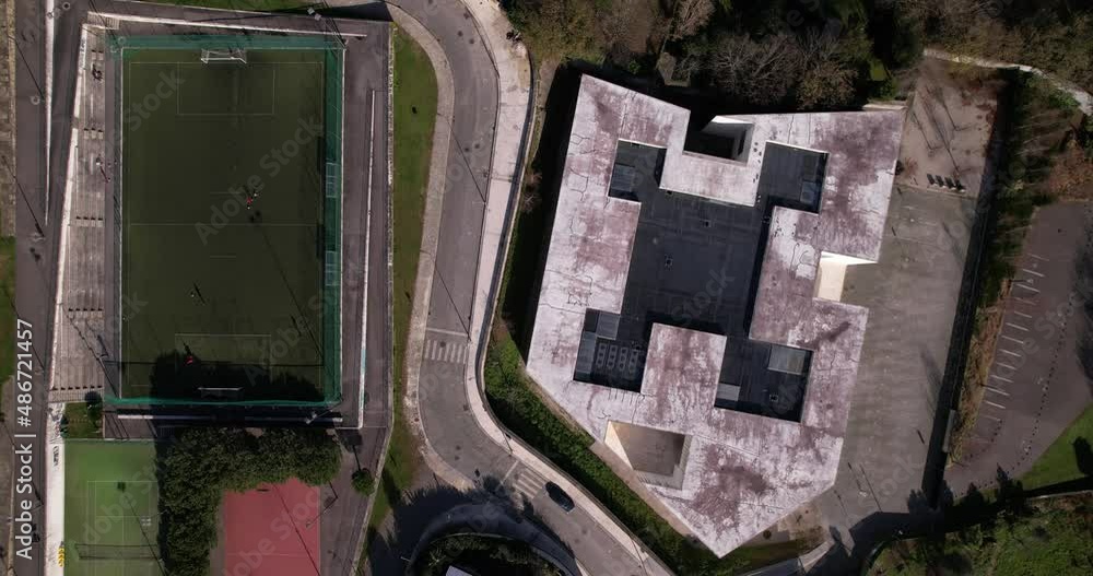 Santo Tirso, Portugal, January 1, 2022 DRONE AERIAL FOOTAGE Flyover