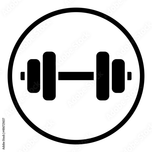 Dumbbell Flat Icon Isolated On White Background