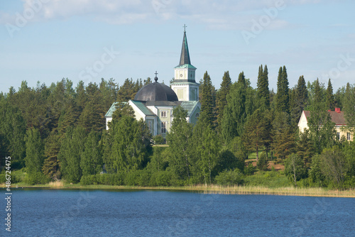 View of the old Lutheran church on a sunny June day. Ruokolahti, Finland