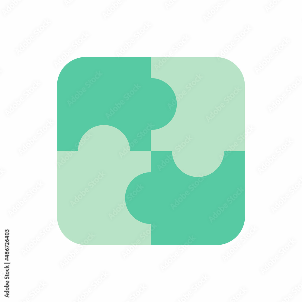 Jigsaw puzzle template of four pieces icon logo Jigsaw puzzle template of four pieces icon logo