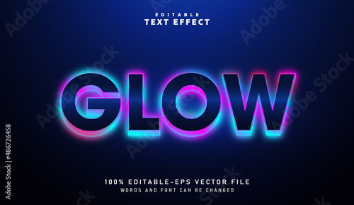 3D Glow text effect - Editable text effect