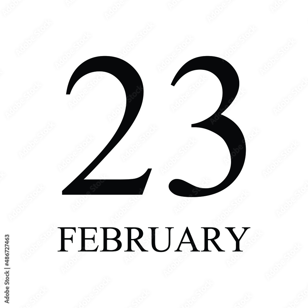 23 February Icon Vector Illustration . Date , Day Of Mouth 23 February Icon Vector Illustration . Date , Day Of Mouth