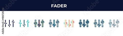 Fotografija fader vector icon in 8 different modern styles