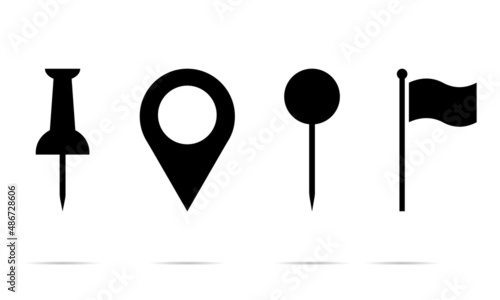 Location pin vector sign. Map pin point icons set. Search icons vector.