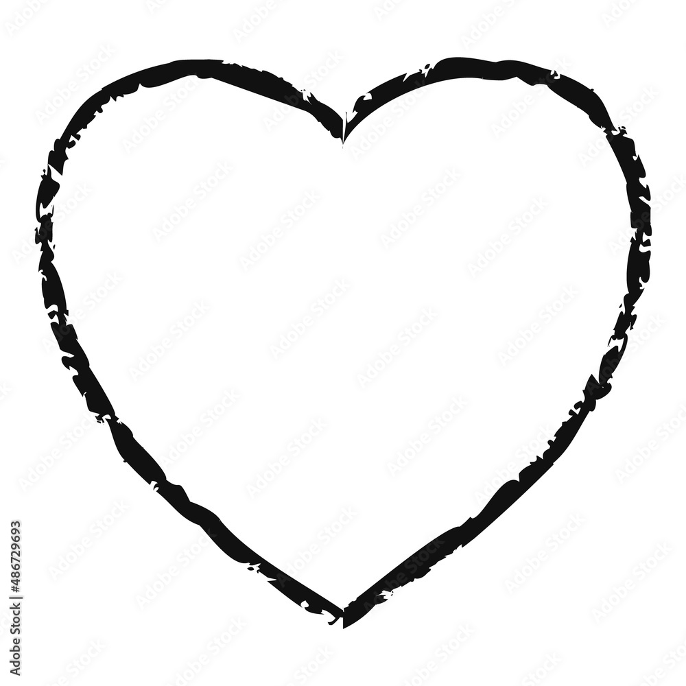 Hand-drawn Heart Flat Icon Isolated On White Background Hand-drawn Heart Flat Icon Isolated On White Background