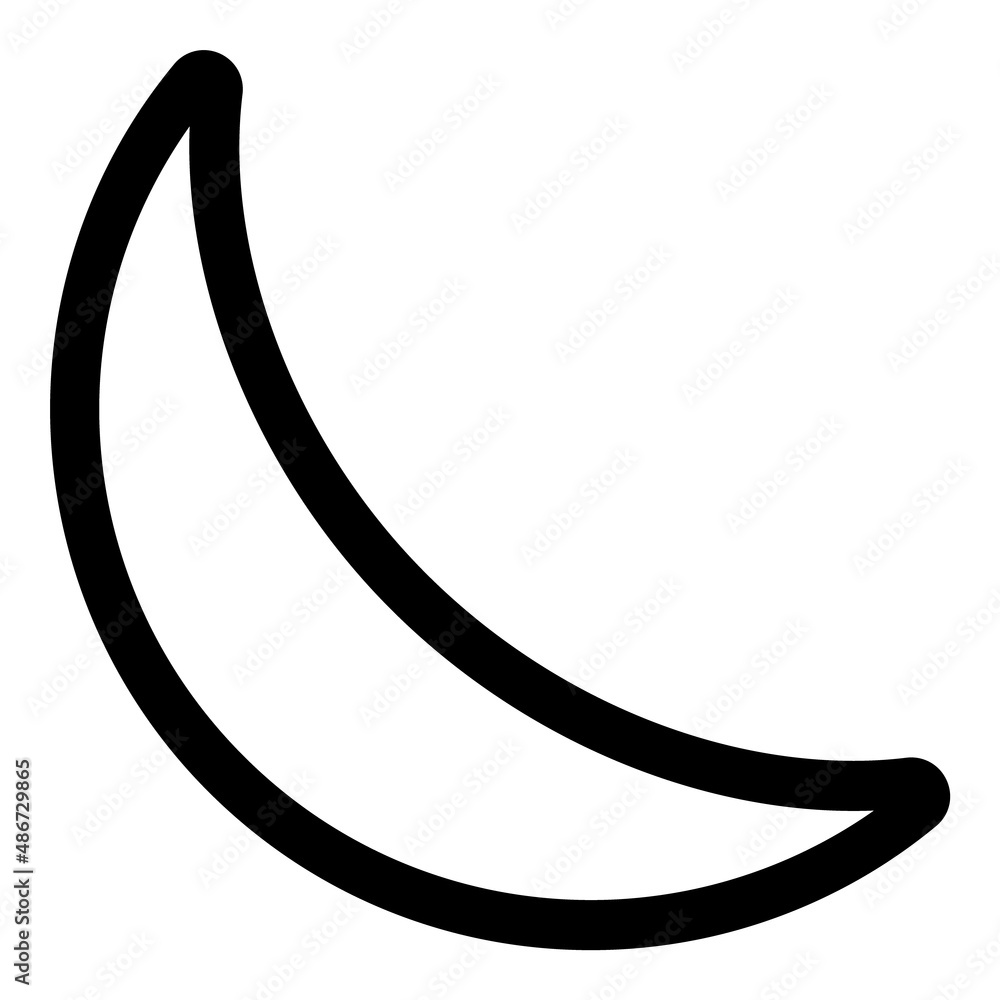 Crescent Flat Icon Isolated On White Background Crescent Flat Icon Isolated On White Background