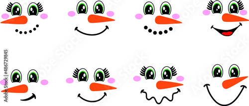 Christmas Snowman Face
