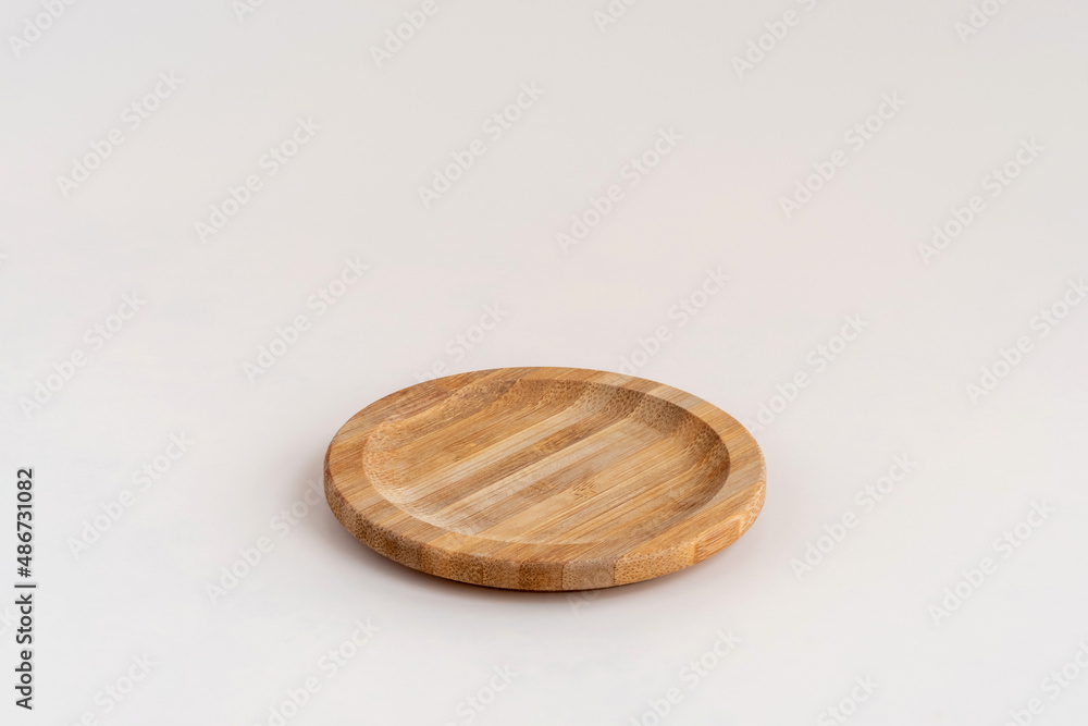 Single small natural wooden plate mockup Single small natural wooden plate mockup