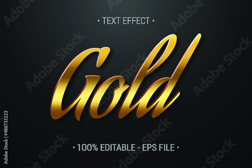 Gold-text-style-effect-Premium Vector