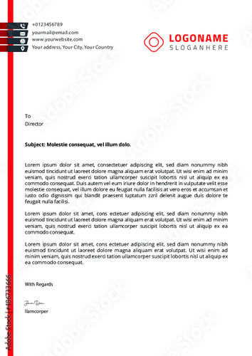 Corporate stationary creative clean unique simple business letterhead A4 template Design