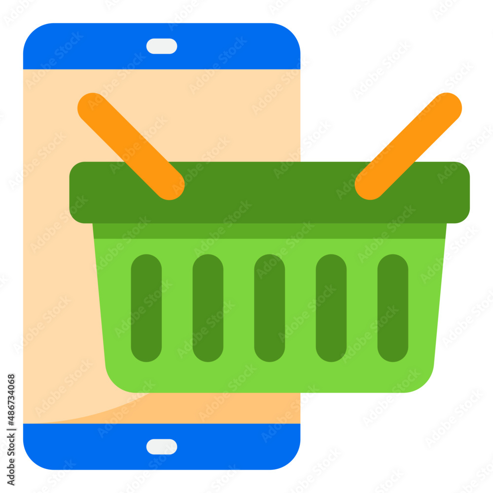 shoping online flat style icon shoping online flat style icon
