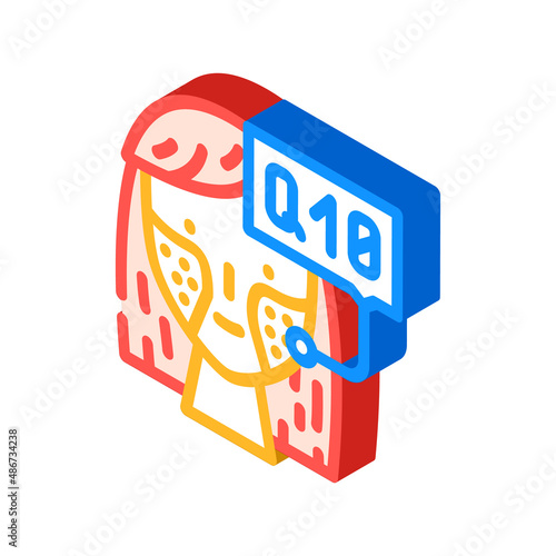 coenzyme q10 in cosmetics isometric icon vector. coenzyme q10 in cosmetics sign. isolated symbol illustration