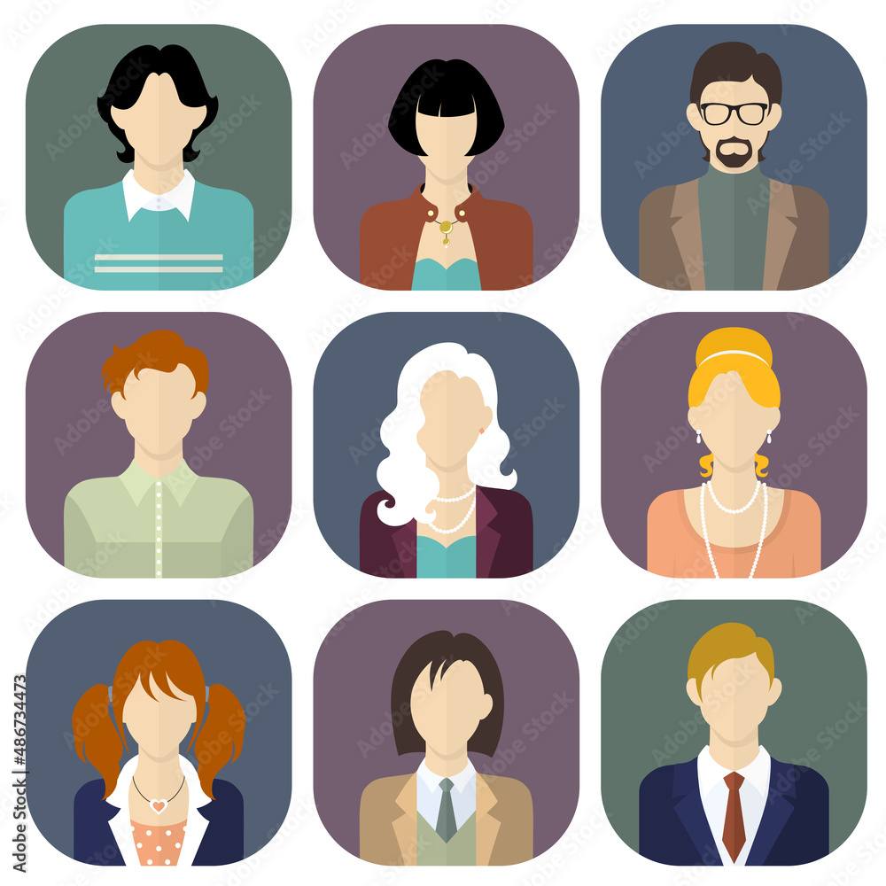 People, students, office workers. Set of vector avatars. People, students, office workers. Set of vector avatars.