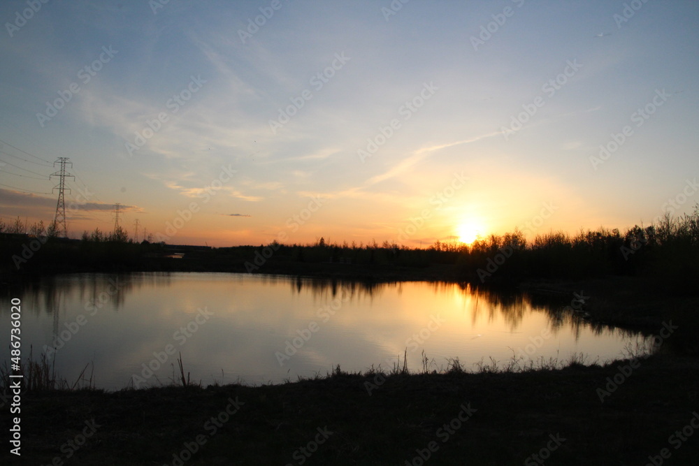 Sunset Reflections, Pylypow Wetlands, Edmonton, Alberta Sunset Reflections, Pylypow Wetlands, Edmonton, Alberta