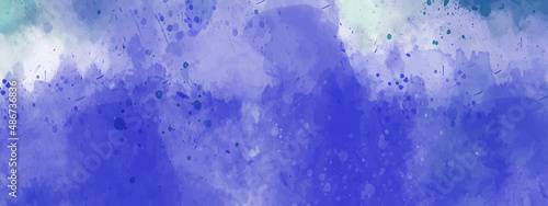 Dark Blue and pink gradient abstract watercolor painting textured on white paper background with splashes. colorful watercolor background. hand painted by brush.