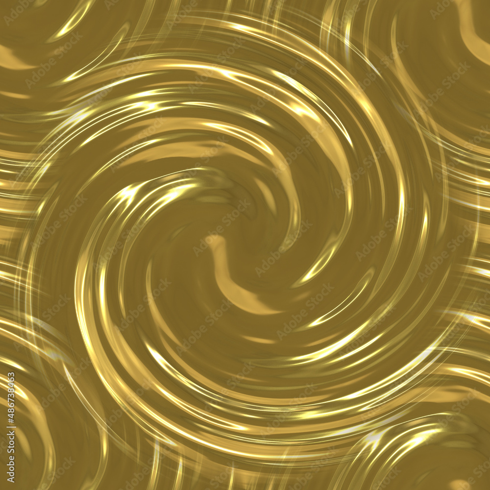 Liquid gold. Golden seamless texture of a swirling vortex with a center. Gold background with a twisted pattern.
Liquid gold. Golden seamless texture of a swirling vortex with a center. Gold background with a twisted pattern.