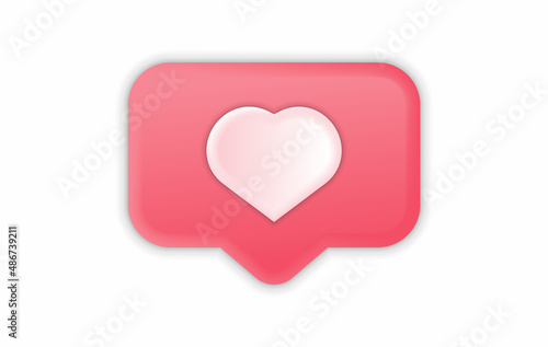Free Download 3D social media notification icon with heart symbol like icon - GFXLoad