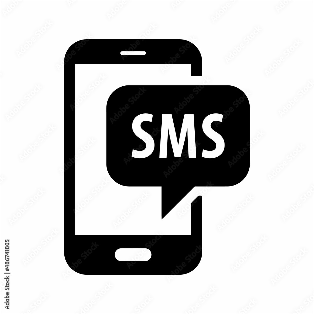 Mobile message icon. Vector and glyph Mobile message icon. Vector and glyph