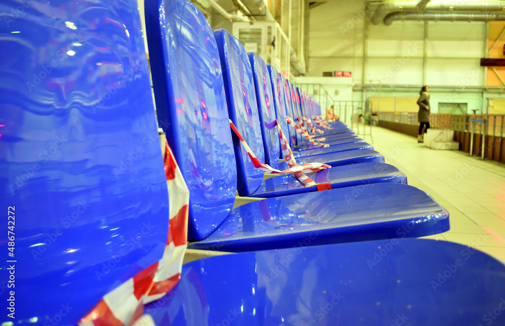 Naklejka premium blue row of seats