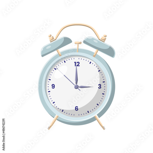 Fototapeta Naklejka Na Ścianę i Meble -  Alarm Clock Flat Illustration. Shiny and Clean Icon Design Element on Isolated White Background
