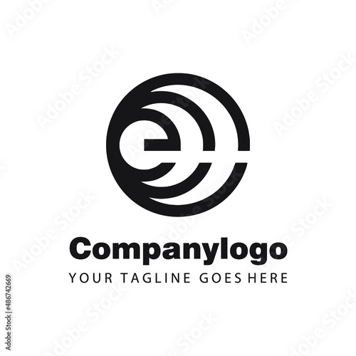 modern letter e company logo template