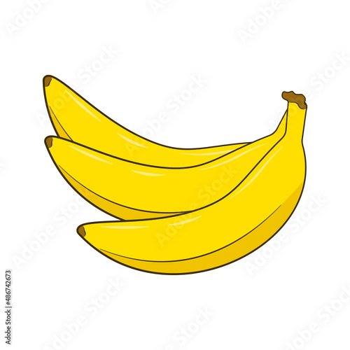 Bunch of bananas. Cartoon. Vector illustration. Isolated on white background