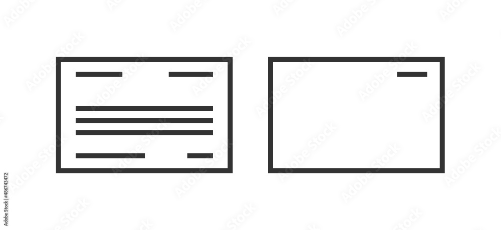 Business card icon. Business card line icon for web and print isolated on white background. Business card icon. Business card line icon for web and print isolated on white background.