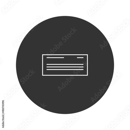 Mail envelope icon. Round message line icon for web and print isolated on white background.