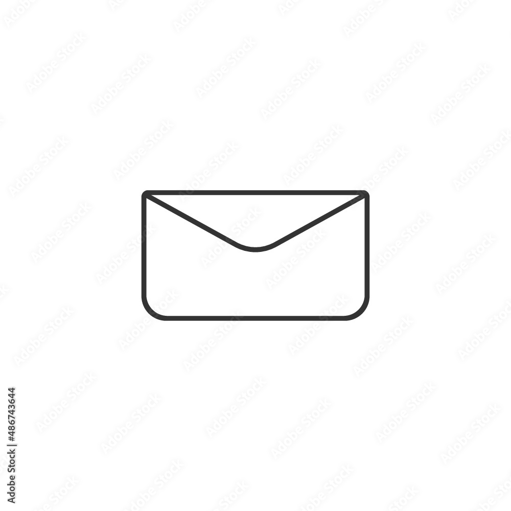 Mail envelope icon. Message line icon for web and print isolated on white background.