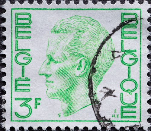 Belgium - circa 1976 : a postage stamp from Belgium, showing a portrait of the King of the Belgians Baudouin photo