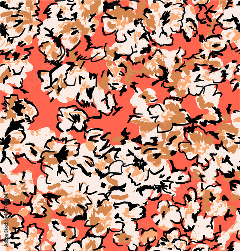 distressed floral pattern, flower design perfect for scarves, dresses and textile fabrics