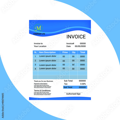 Corporate Creative Invoice Design Template 
