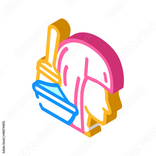 painting hair isometric icon vector. painting hair sign. isolated symbol illustration