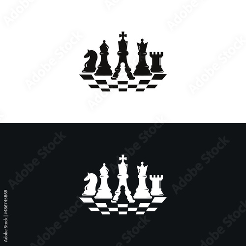 chess pieces on chessboard Chess icons Vector chess isolated on background