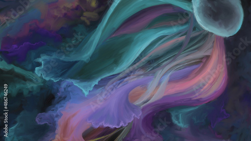 Jellyfish fantasy background