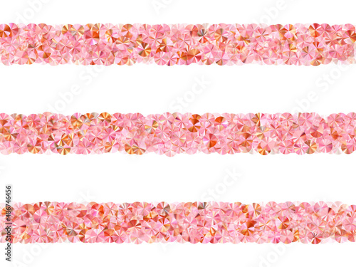 Coral sequin confetti placer vector illustration. Wedding invitation card background. Circle lustering bead elements holiday decoration. Romantic bridal confetti texture.