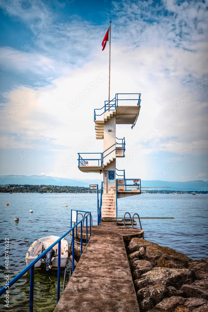 plongeoir lac de Genève