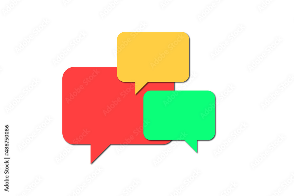 speech bubble icons, isolated on orange background. speech bubble icons, isolated on orange background.