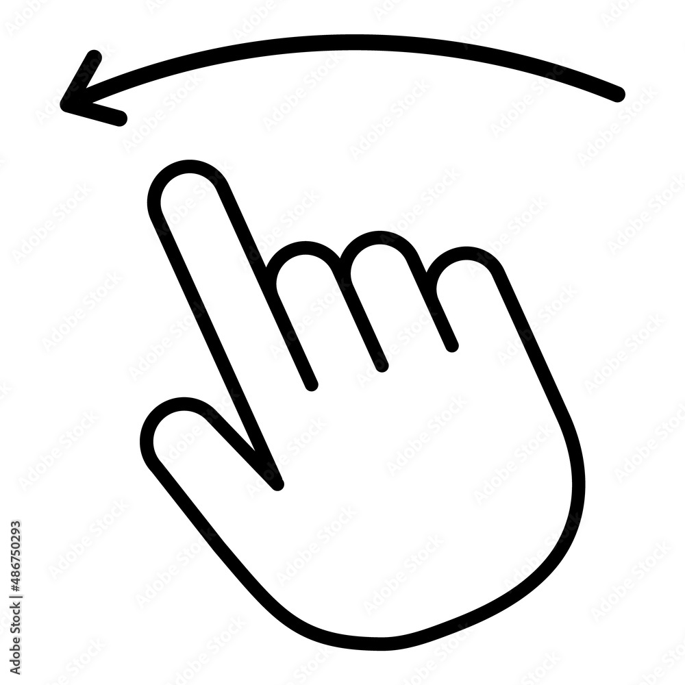Flick Left Flat Icon Isolated On White Background Flick Left Flat Icon Isolated On White Background