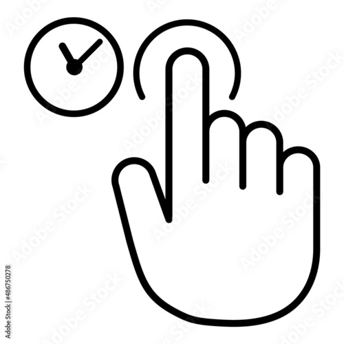 Tap And Hold Flat Icon Isolated On White Background