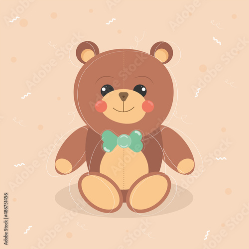 A little cute cartoon bear.Vector illustration
