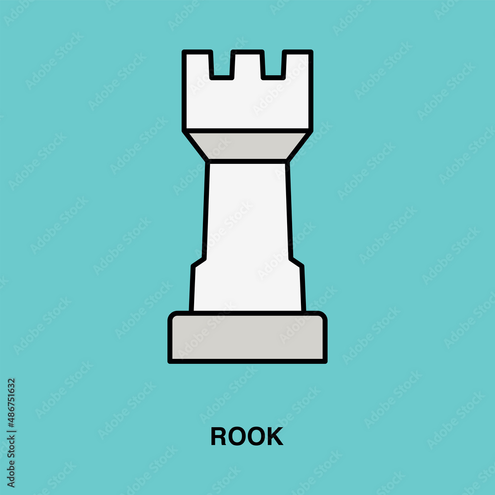 Chess rook. Line And Color icon concept. Chess rook. Line And Color icon concept.