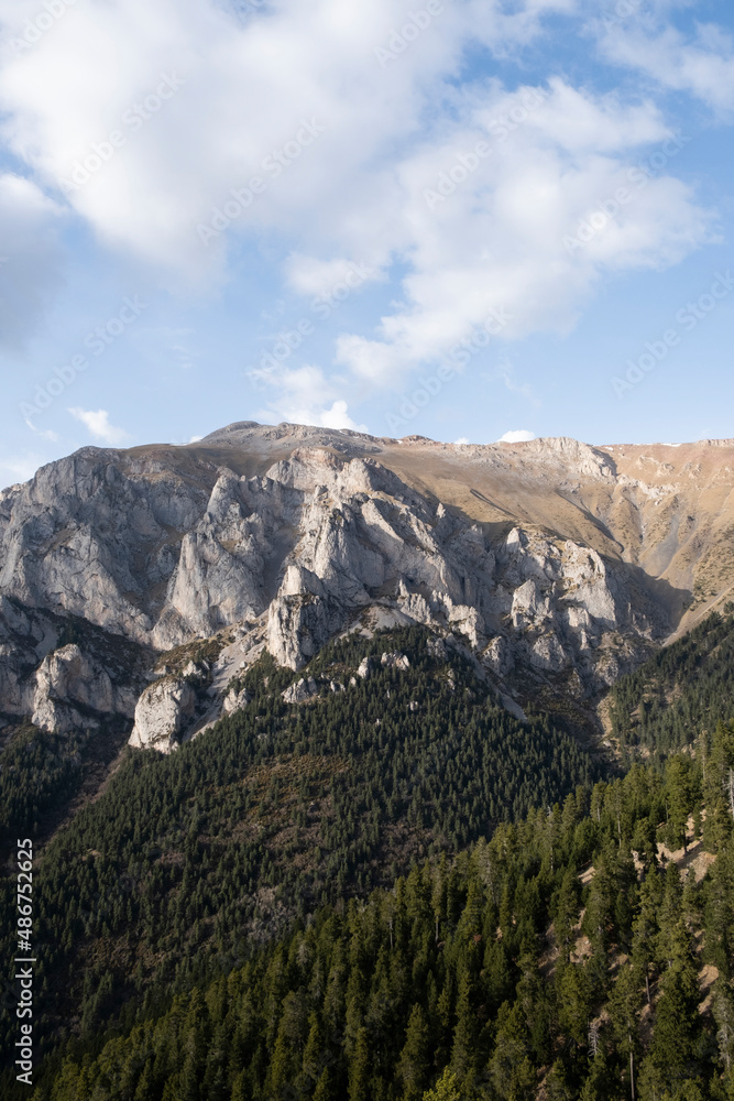 Foto vertical de una montaña